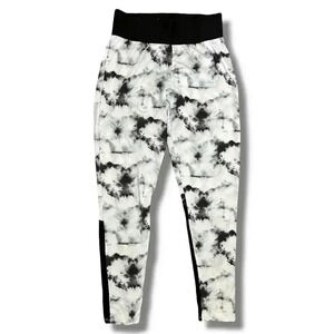 🌟 Series 8 Fitness Women's M Tie-Dye Stretch Leggings Black Panels Activewear 🌟